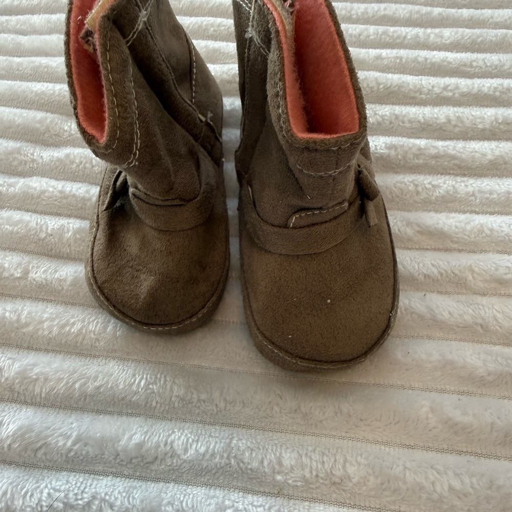 Carter's Tan Kids Boots with Bow - Picture 2 of 5